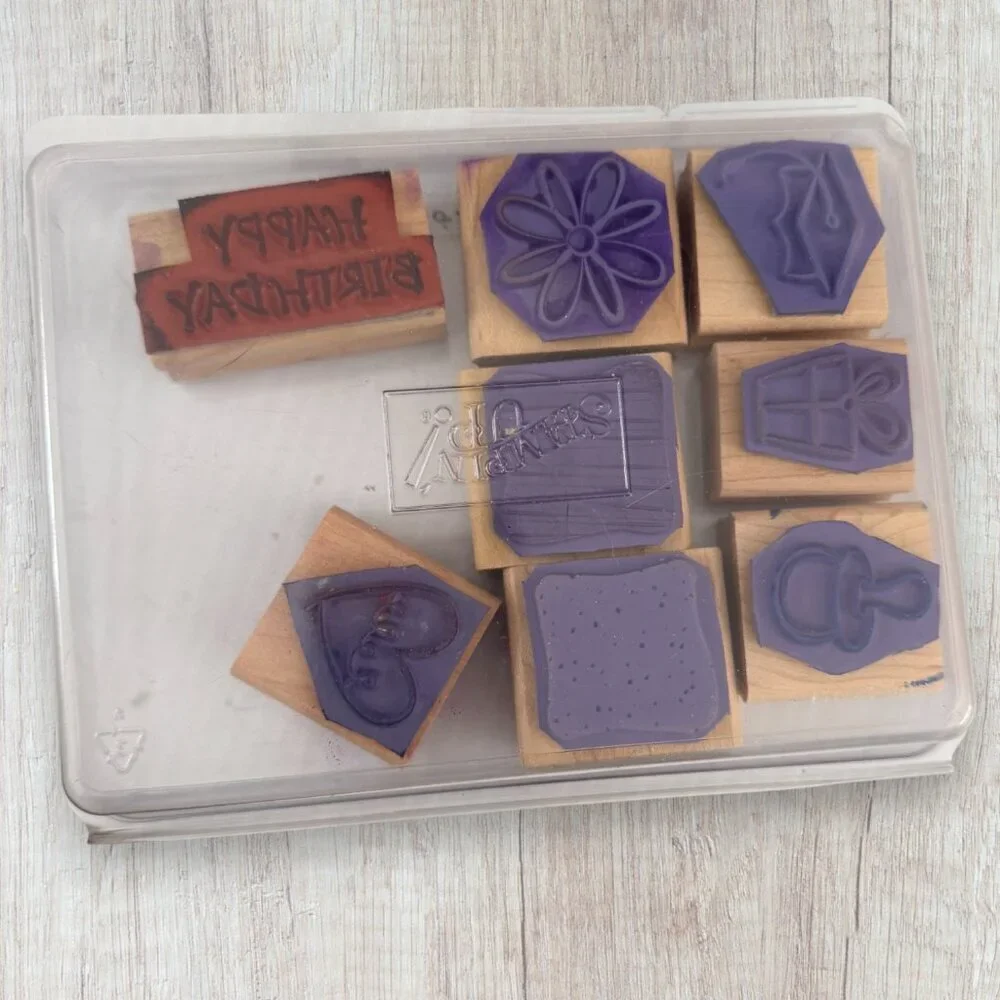 Stampin’ Up Wood Stamp Lot Bold Basics Fresh Fillers Layers Mixed Sets